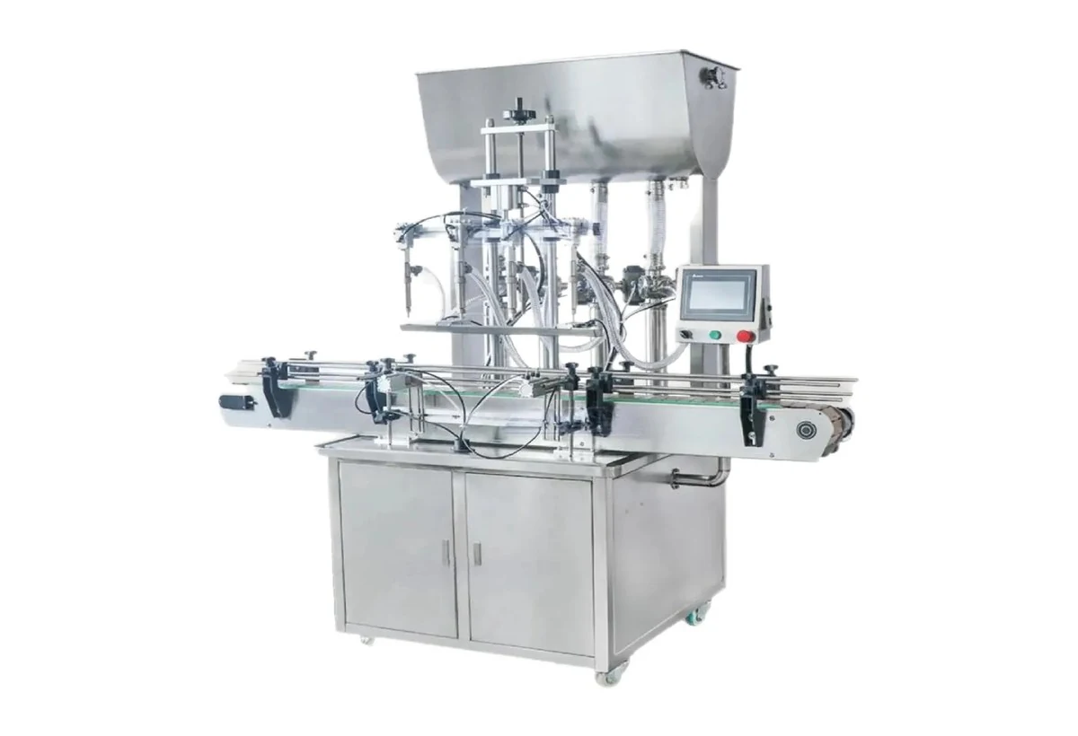 Volumetric piston filling machine for sauce, jam and paste products